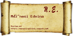 Ménesi Edvina névjegykártya
